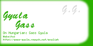 gyula gass business card